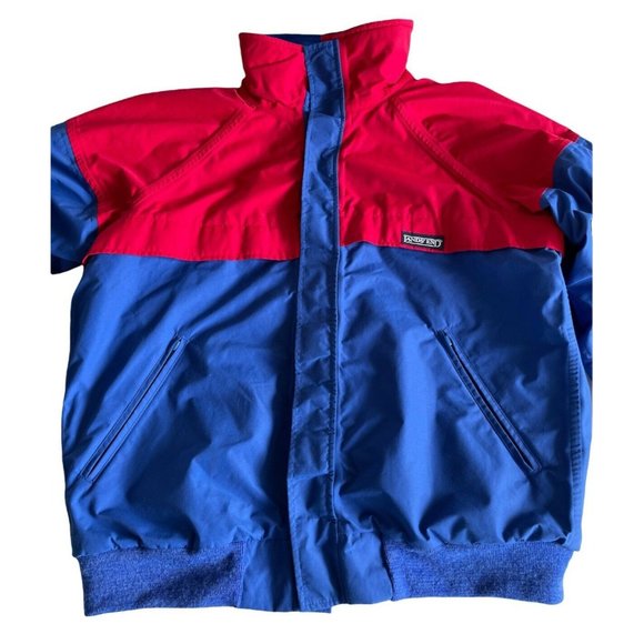 VTG Lands End GORE-TEX Jacket Men's Size Large L Blue Red Blanket Lined - Picture 4 of 9